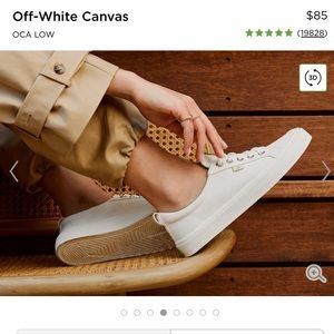 NIB CARIUMA OCA Low off white canvas lace up shoe. Box is rough shoes perfect